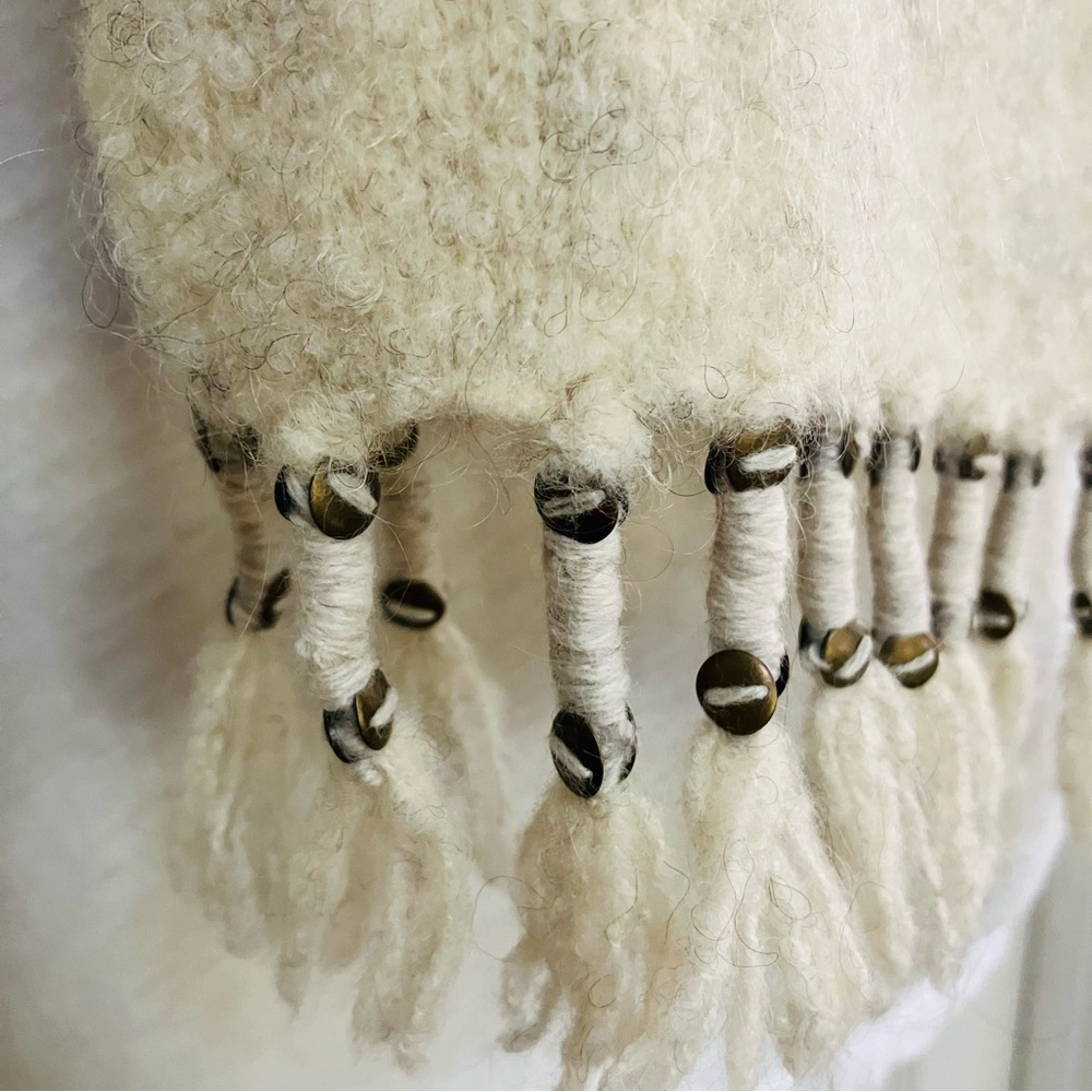 Vintage Chunky J Crew Oversized Wool Scarf Oatmeal